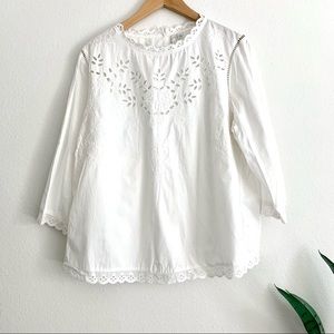 Lauren Conrad Embroidered Cut Out Blouse